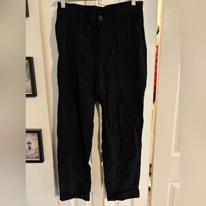 a new day Black Dress Pants Straight Leg with pleats and cuffed ankle - size 8